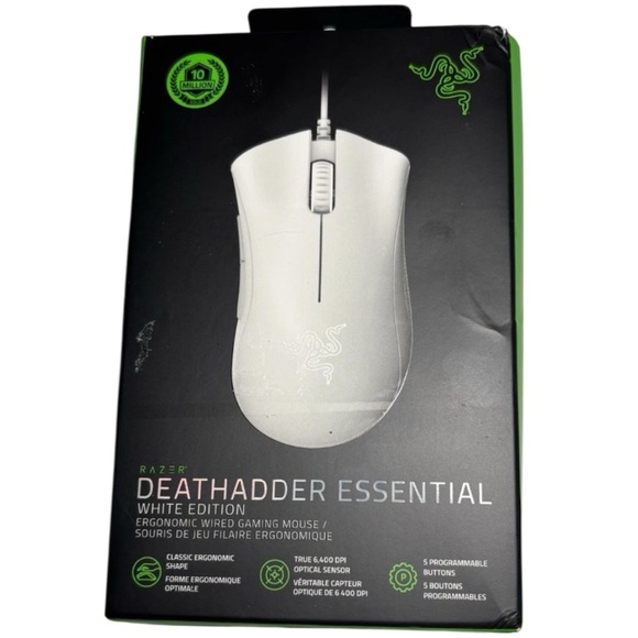 Razer Essential White Gaming Mouse - Picture 1 of 4